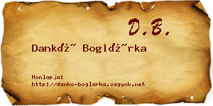Dankó Boglárka névjegykártya